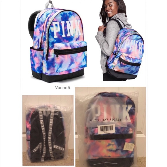 tie dye victoria's secret pink backpack
